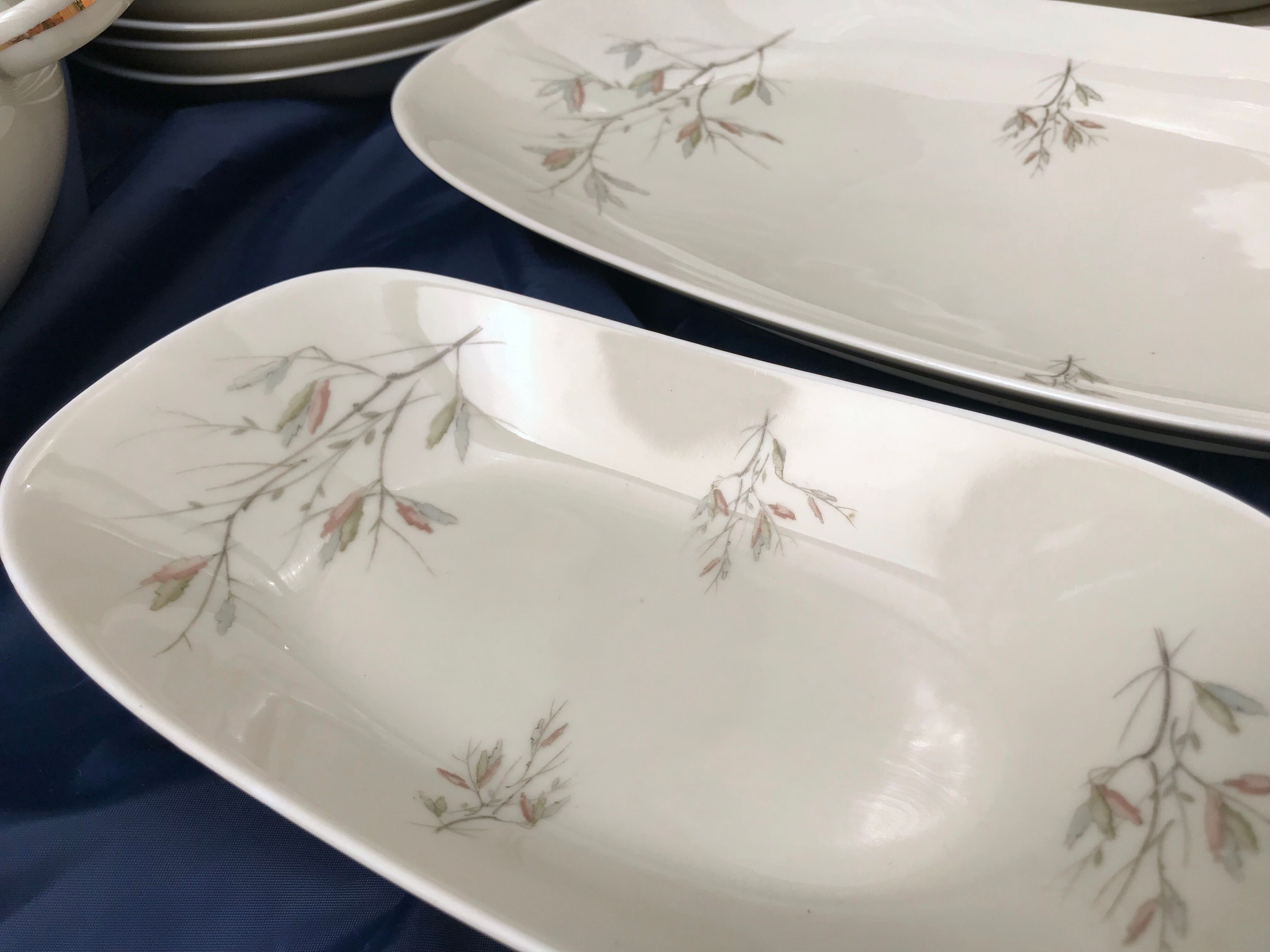 Vintage service porcelain Limoges 37 pieces france limoges unic beige gray gold