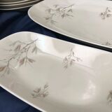 Vintage service porcelain Limoges 37 pieces france limoges unic beige gray gold