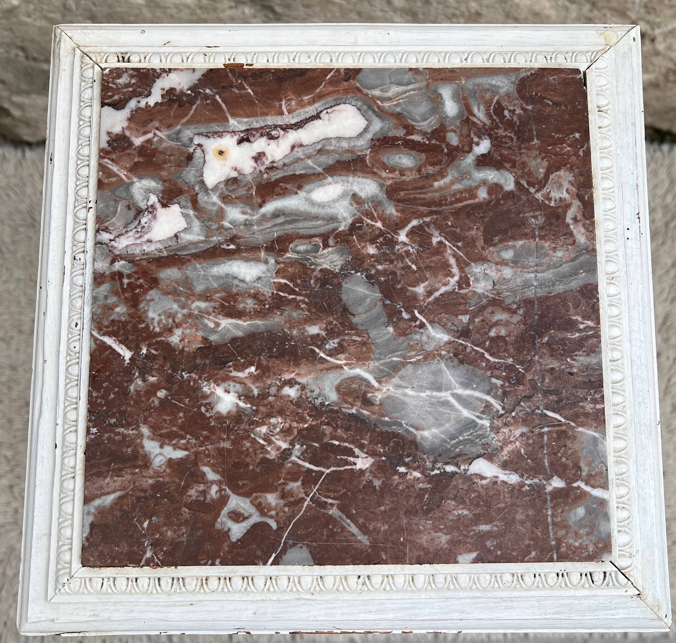 Art Deco wood and marble side table