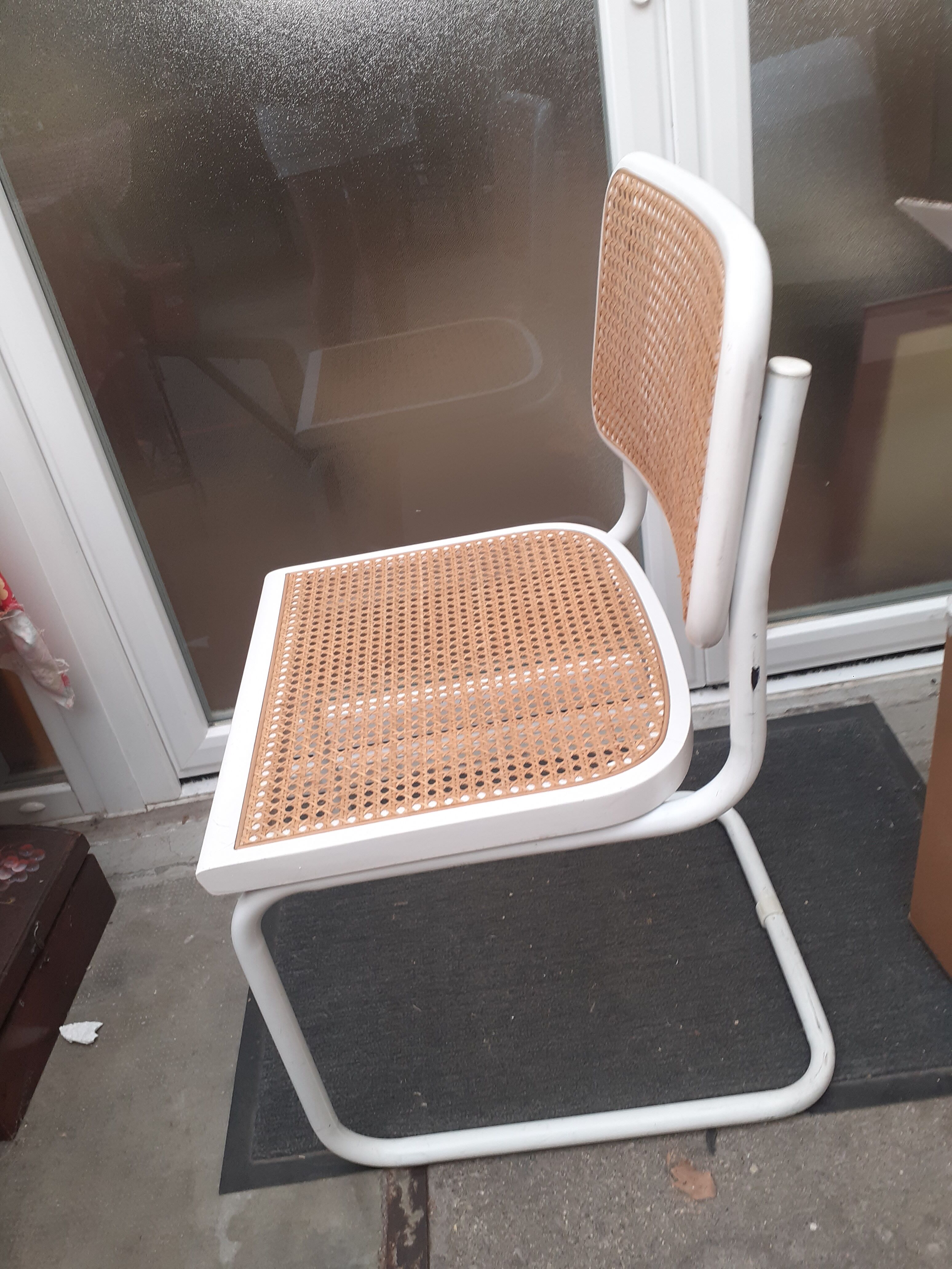 Marcel Breuer Chair cesca white Italian edition 70s