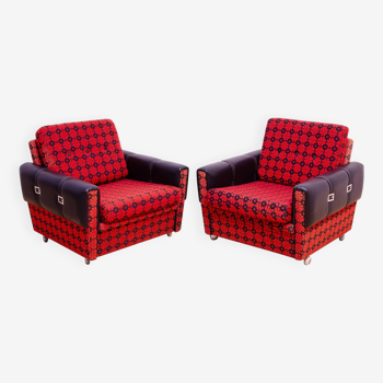 Pair of Eastern bloc Vintage armchairs, 1970´s, Czechoslovakia