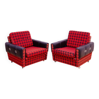 Pair of Eastern bloc Vintage armchairs, 1970´s, Czechoslovakia