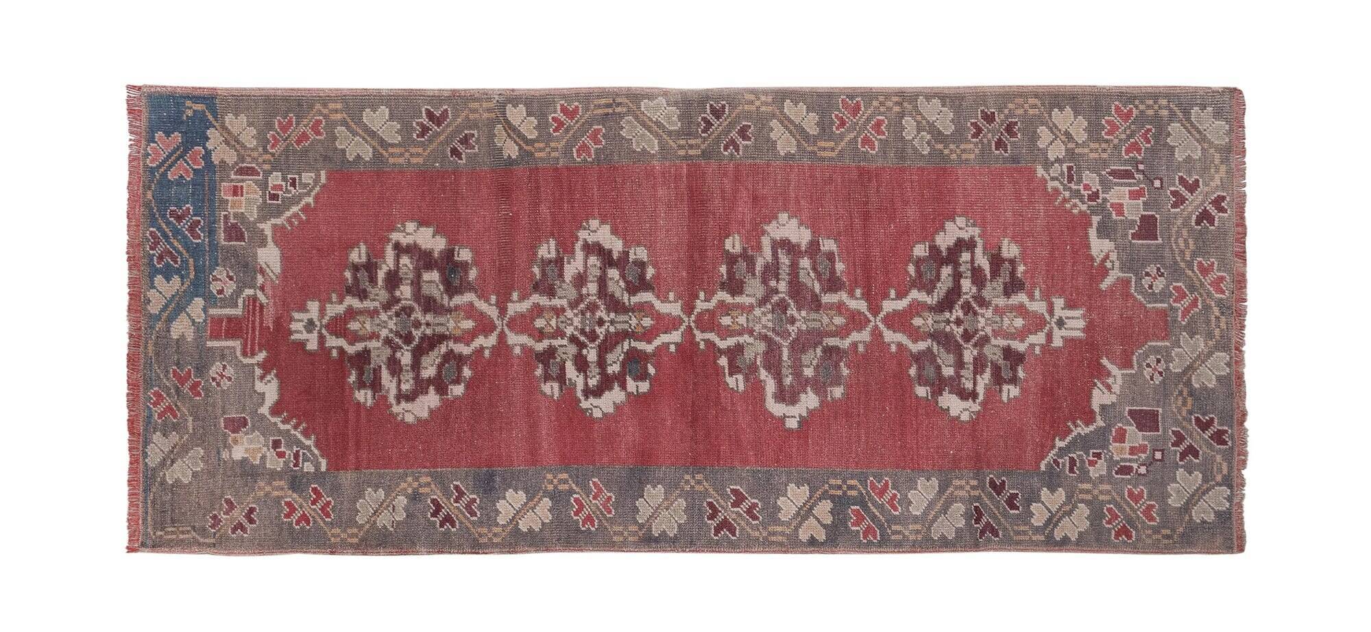 Vintage Turkish hallway rug 102x237 cm