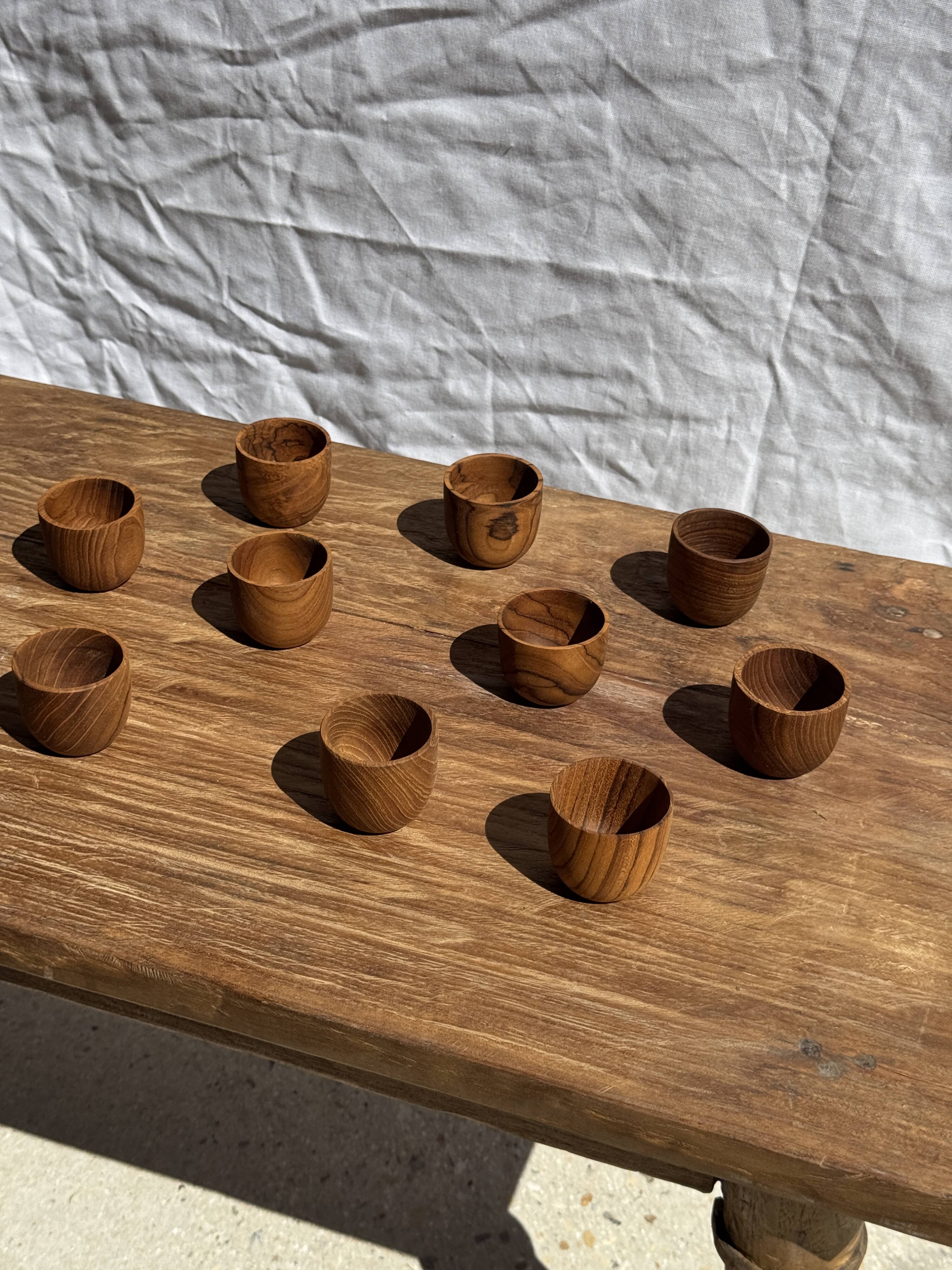 Mini cup, saucer or egg cup in teak H5 D5
