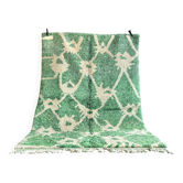 Tapis berbère Beni M’rirt vert en laine fait main 220 × 300 cm