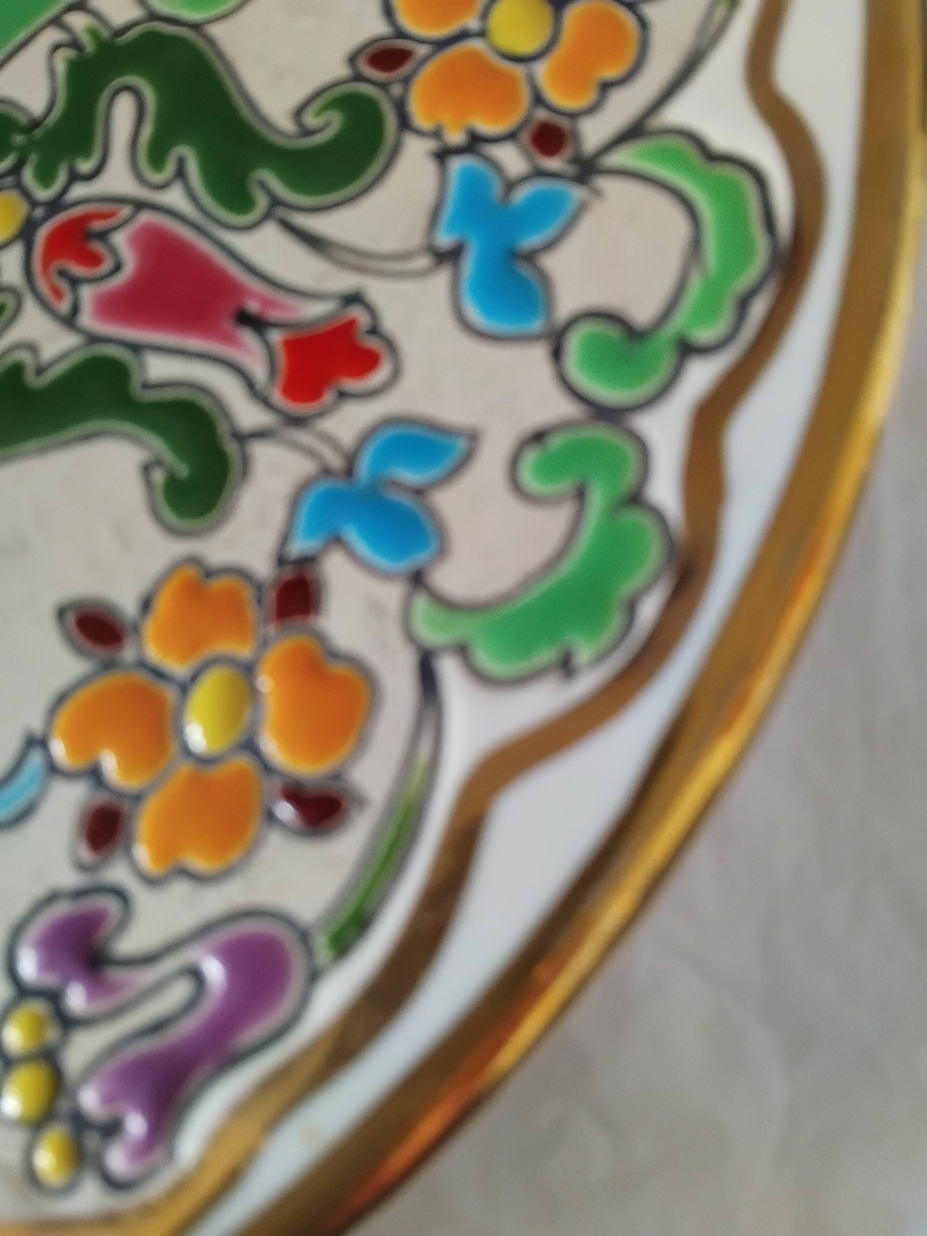 Decorative Floral Plate by Jose Royo Vilar, Spain