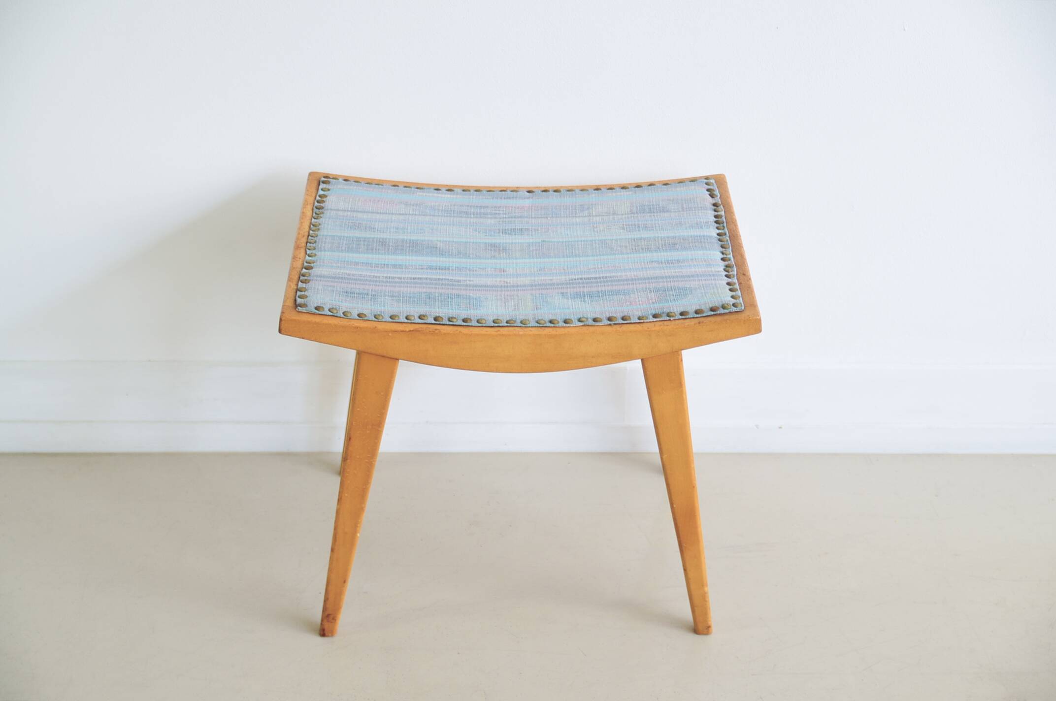 Footstool stool coloured fabric