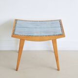 Footstool stool coloured fabric