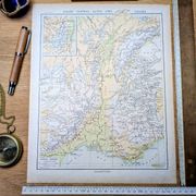 Map of the mountain ranges of France, original printed in 1896