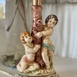 Duo of antique ceramic lamps.