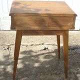 Oak bedside or sofa tip, compass feet and 1 drawer