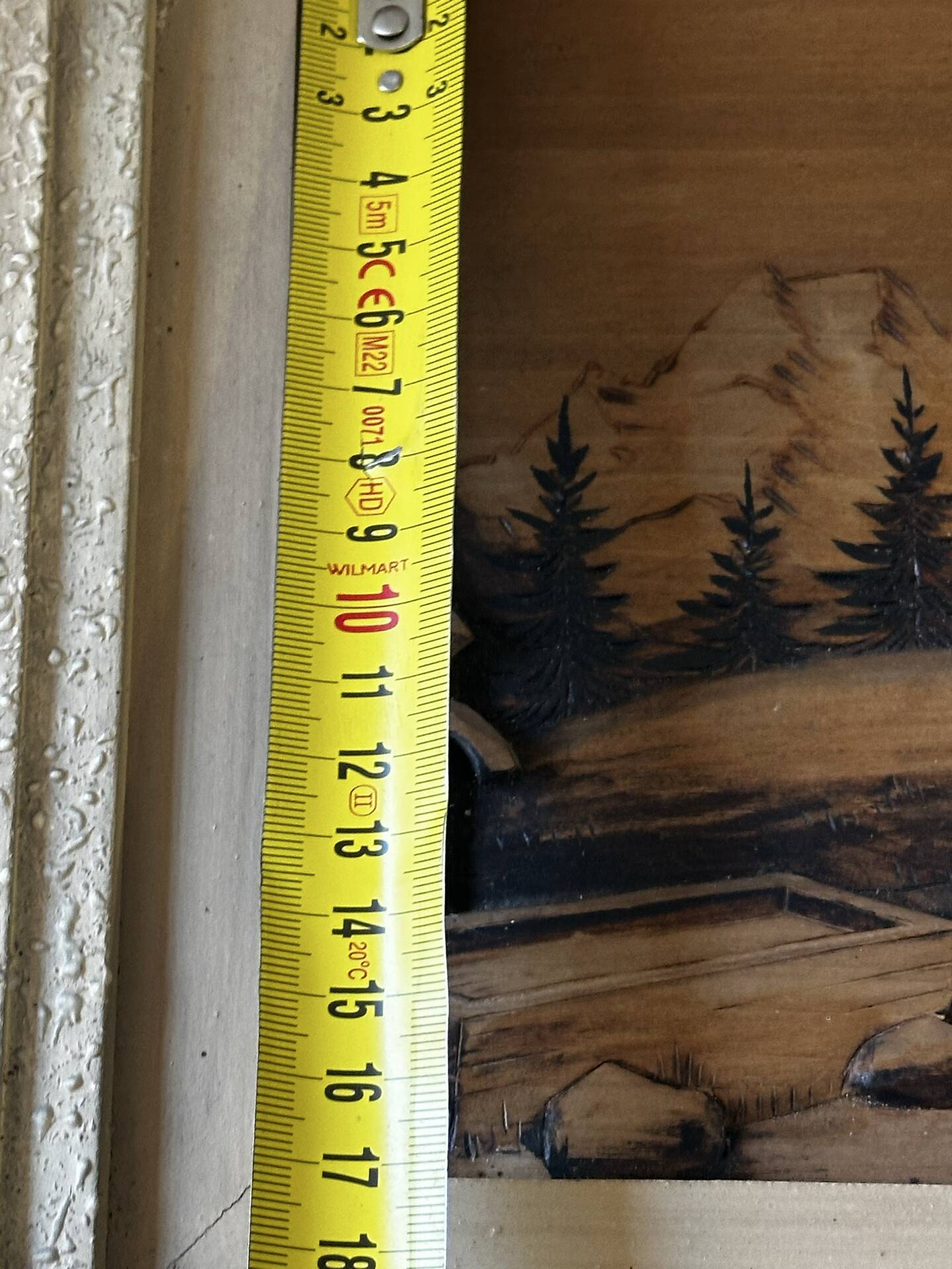 Pyrographed Alpine Table - Mid-Century Folk Art - Chalet Atmosphere