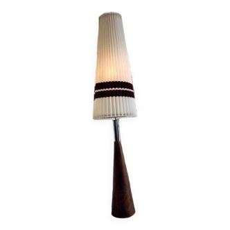 Vintage floor lamp with conical teak leg