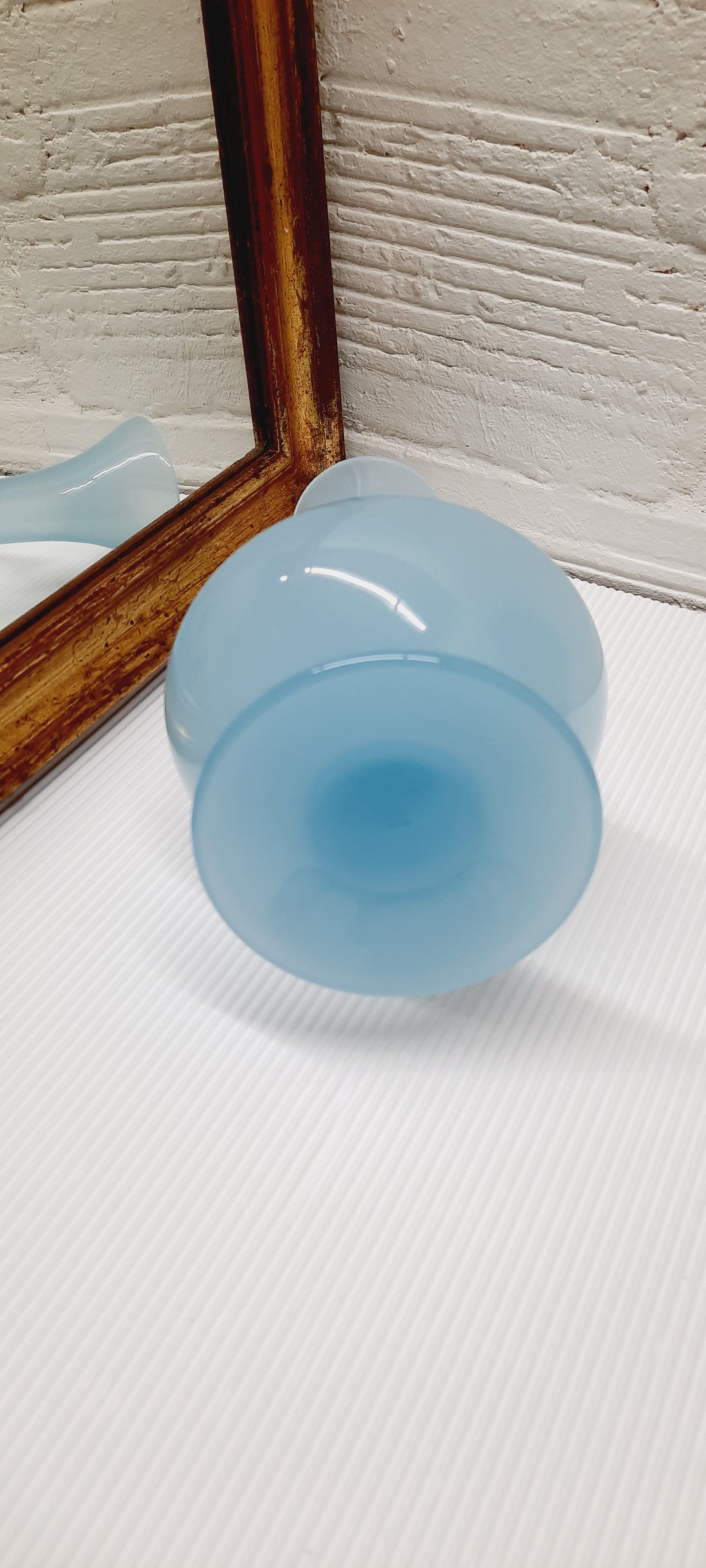 Sky blue opaline vase