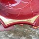 Set of vintage 1950s burgundy and gold ceramic serving dishes
