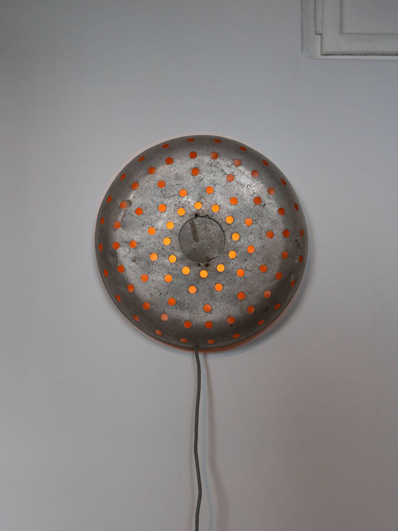 Mid-century Italian Perforated Metal Wall Lamp