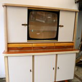 Buffet vintage, bois et formica, 1950
