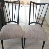 Lot 2 chaises bois tissu