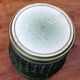 Cache pot green bottle imitation wicker braided / vintage 60s-70s