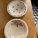 Two hollow dishes in glazed ceramic old model flora KG France luneville