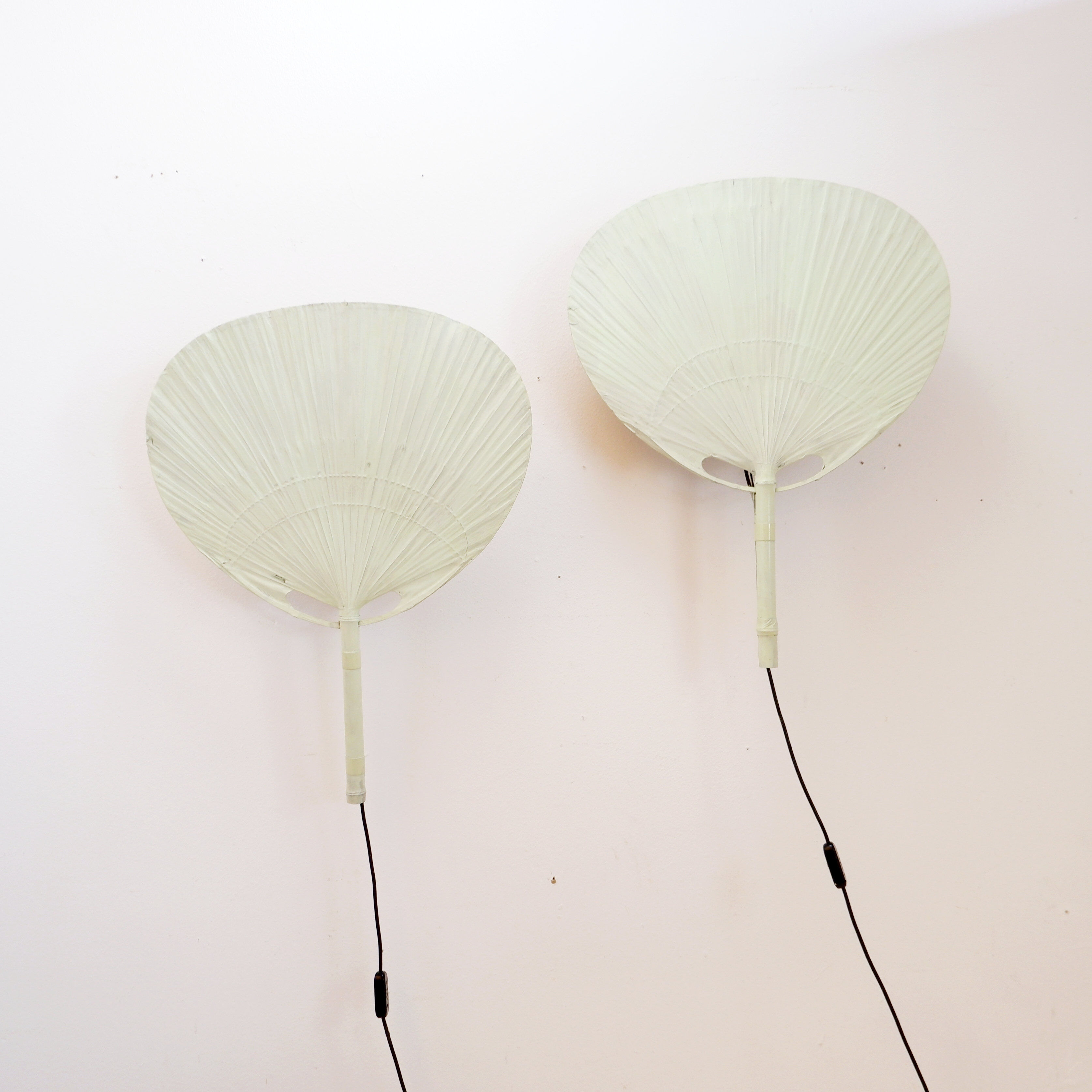 Pair of Uchiwa III wall lights by Ingo Maurer for M Design, 1970s
