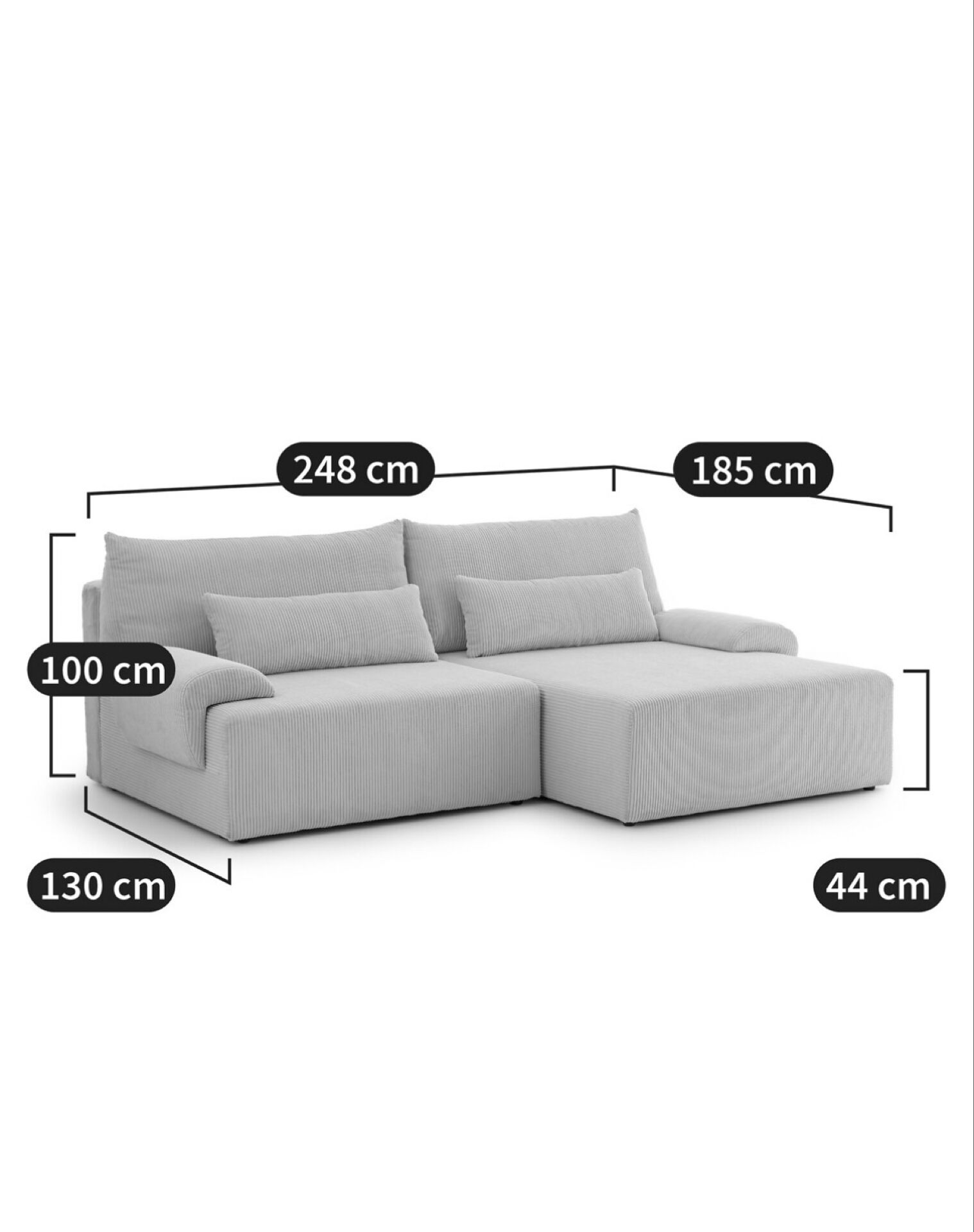 Canapé d'angle convertible avec coffre, beige | La Redoute