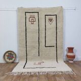 Handmade wool Berber rug 245x145 cm