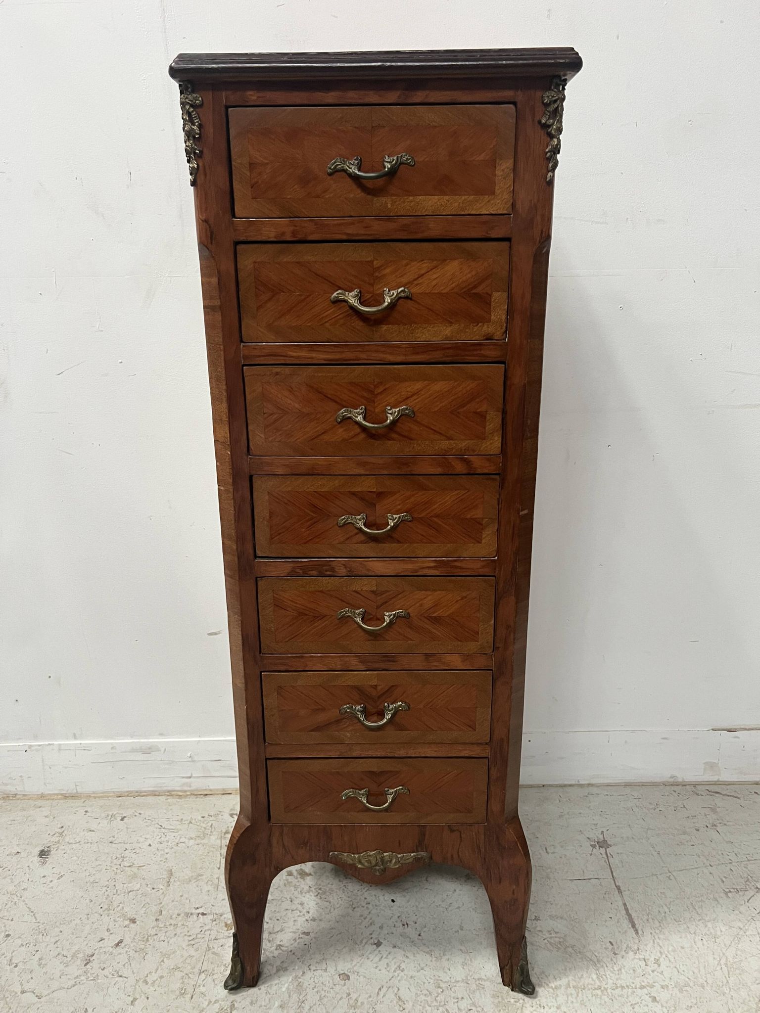 Louis XV style seven-day chest in rosewood veneer, 20th century