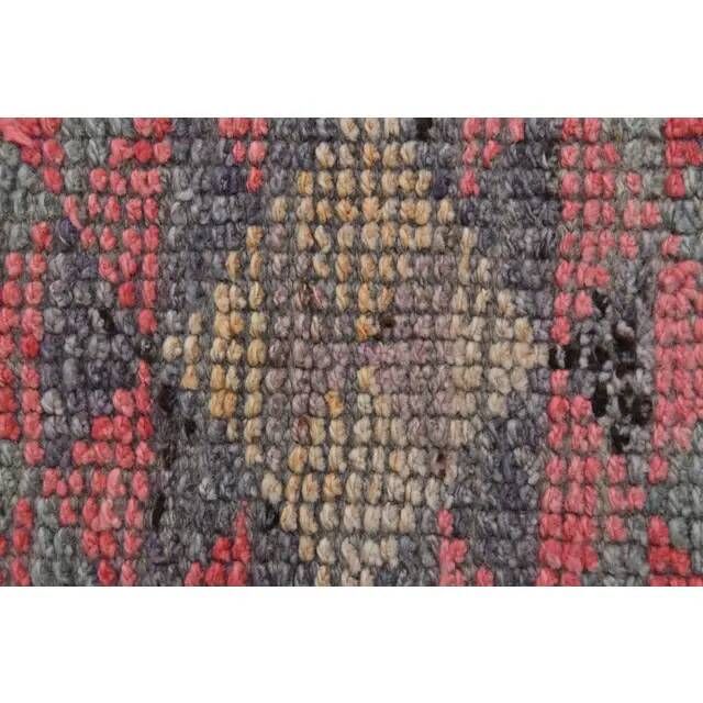 Vintage Turkish Hand-Knotted Wool Cotton Pink Runner Rug 98x330