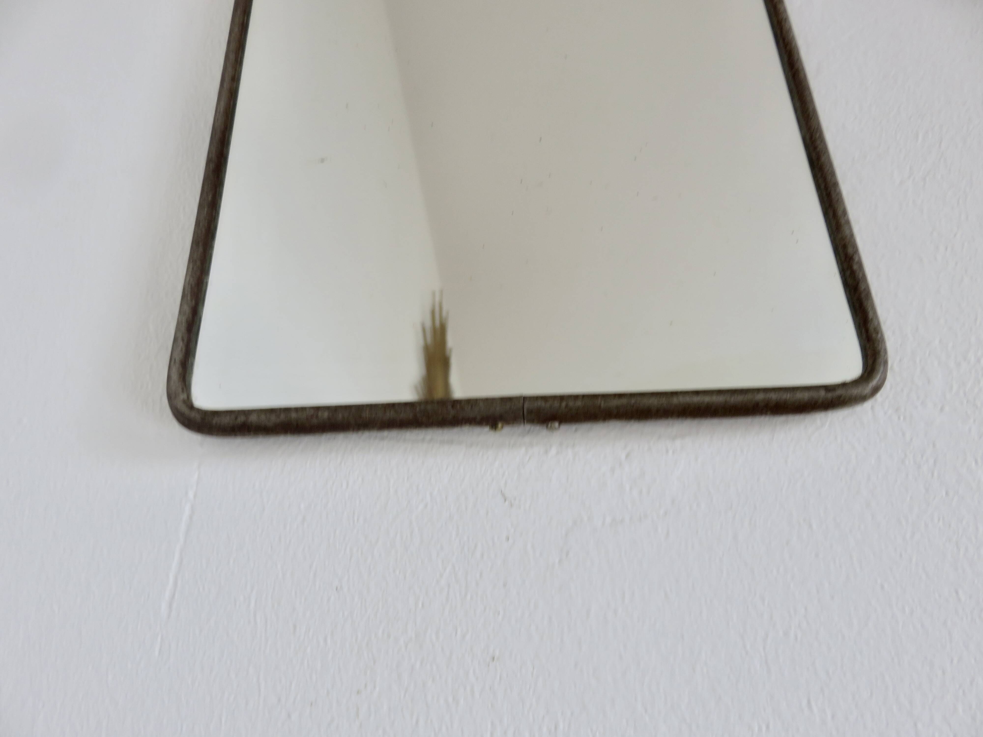 Antique vintage barber's mirror with chain, 1930s-40s