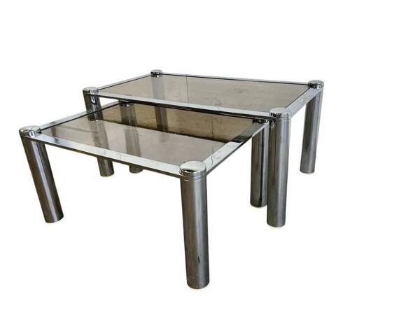 Ensemble de 2 tables gigognes vintage / table basse / tables d'appoint