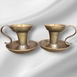 Pair of bronze candlesticks