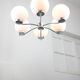 Lustre vintage en chrome et opaline, italie, 1970s