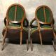 Pair of armchairs Louis XVI green convertibles