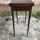 Old Game Table Folding Wood Green Carpet + Vintage Brass Hooves