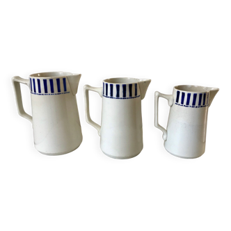 trio of earthenware pitchers CM Paris model "Monique" 30s