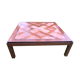 Table basse en noyer et marbre italien