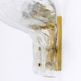 J.T. Kalmar enormous petal wall light in brass and blown glass, mid-century, Austria, 1970s
