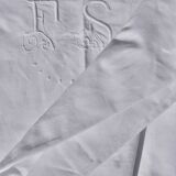 Old linen blend fabric, monogrammed FS with a day.