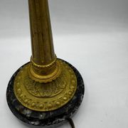 Antique lamp known as a lyre in bronze and marble from the late 19th century.