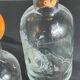 BOUTEILLES Verre Gravé et Bois VINTAGE