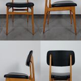 Series of 6 vintage chairs Stella imitation leather and wood