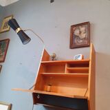 Wall-mounted oak desk from the 1950s.