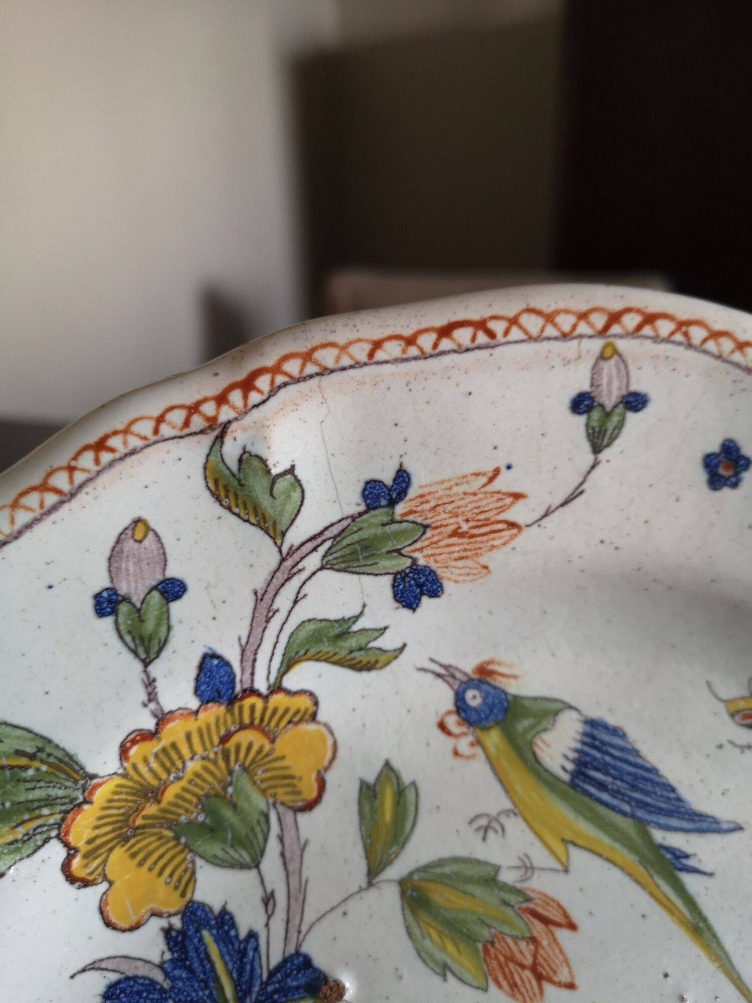 Old Rouen Plate - Cornucopia - Mid 18th century