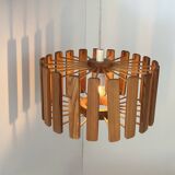Vintage pine pendant light, Sweden 1970.