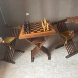 Chess table with its armchairs