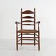 Antique French Wooden Armchair with Cane Seat, 1890s