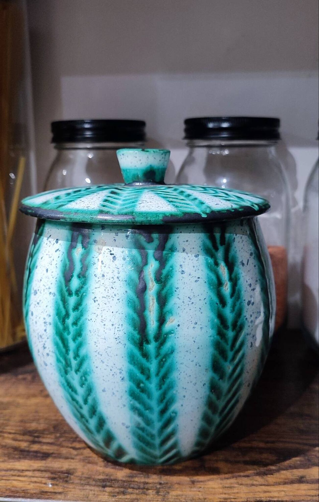 Vallauris ceramic covered pot signed Charles Voltz