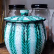 Vallauris ceramic covered pot signed Charles Voltz