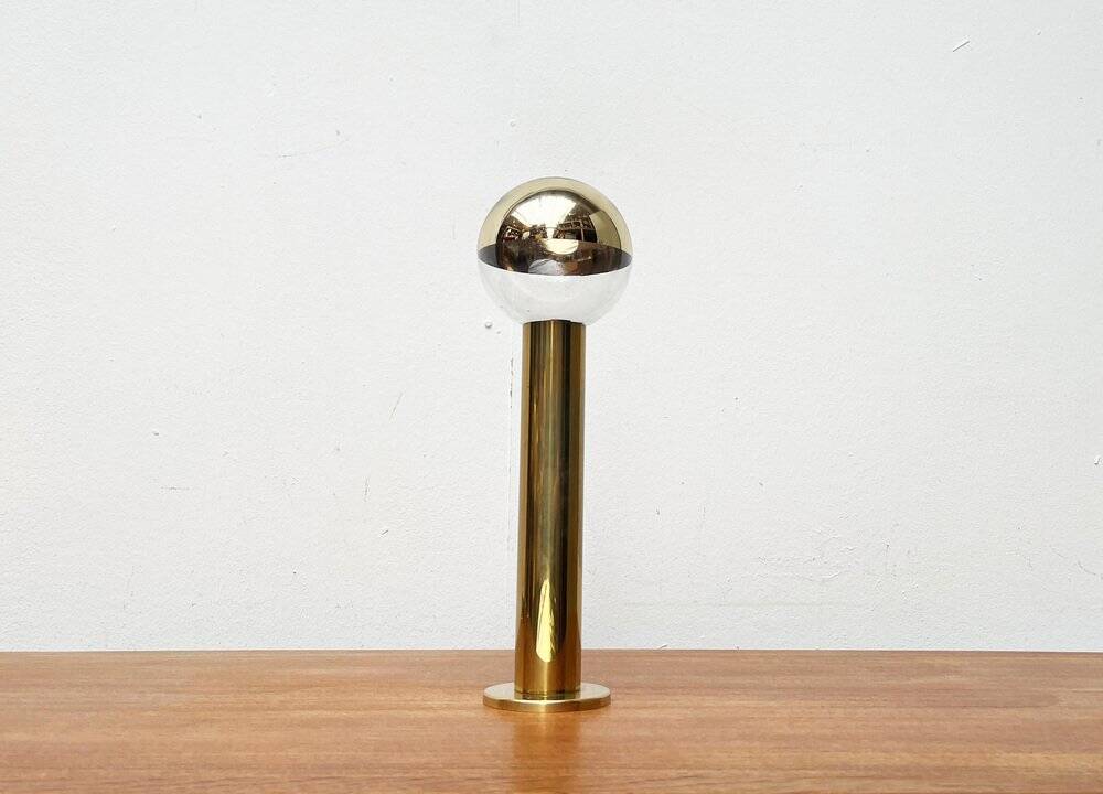 Vintage Space Age ceiling lamp in brass by Motoko Ishii for Staff, 1970s.